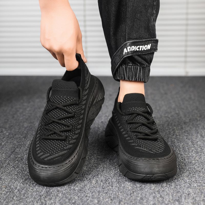 Atmungsaktive Mesh-Herren-Sportschuhe in koreanischer Version, vielseitige, dicke Sohle, rutschfeste Freizeitschuhe,_voghion.com