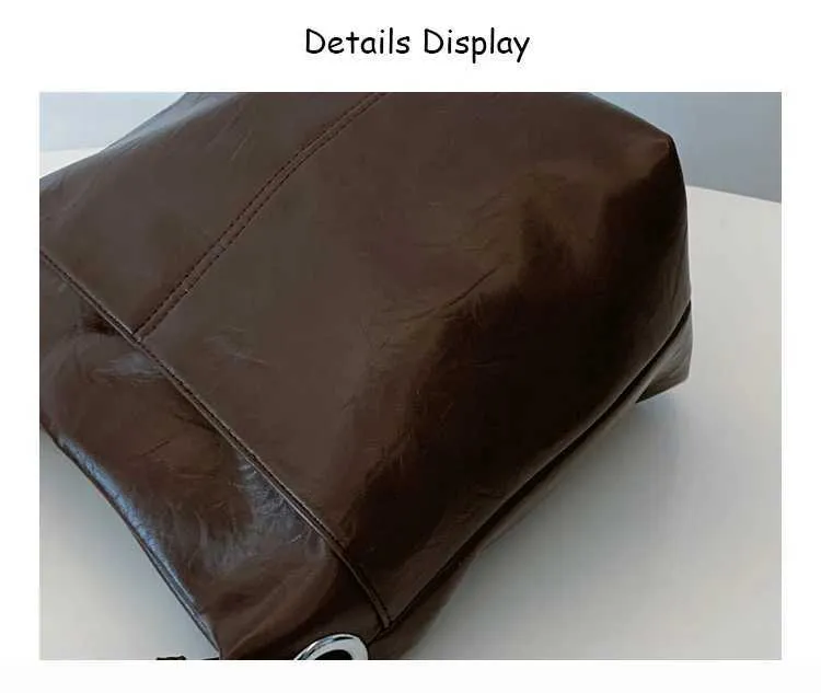 Borsa a secchiello vintage donna, grande borsa tracolla in pelle_voghion.com