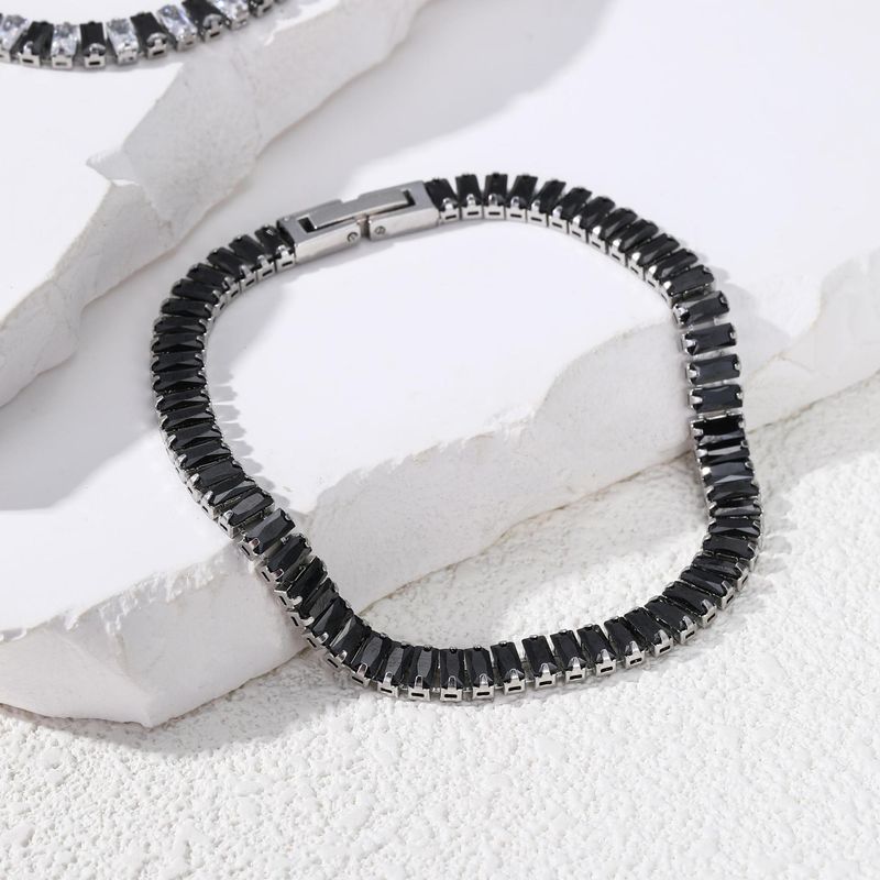 Titanium Zircon Herre Rustfrit Stål Herre Tennisarmbånd Dame Smykker_voghion.com