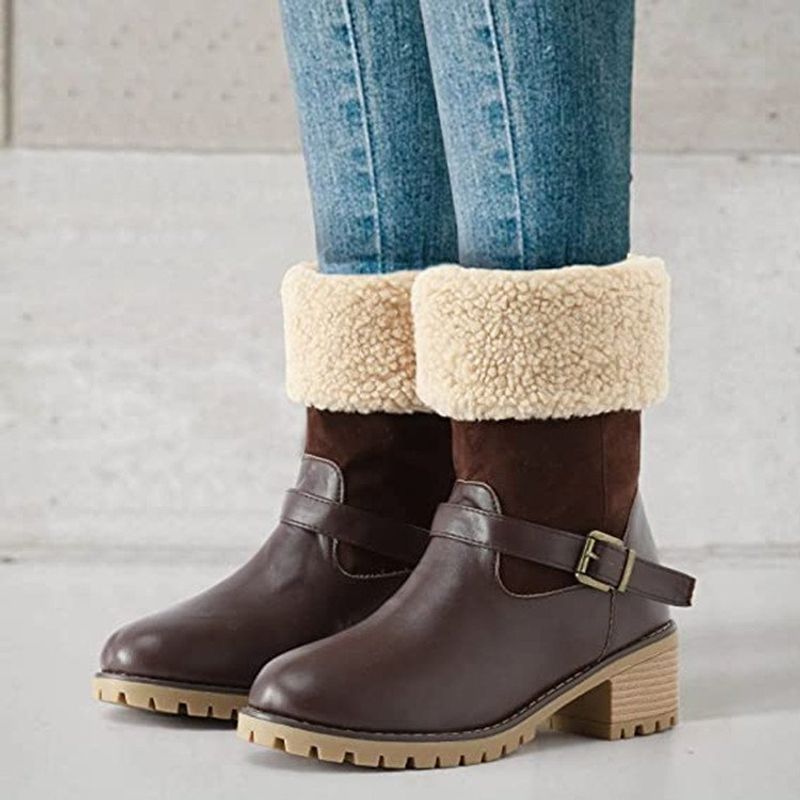 commerce extérieur transfrontalier nouvelle neige femmes automne et hiver bas baril couleur unie veet coton chaud ceinture boucle grande_voghion.com