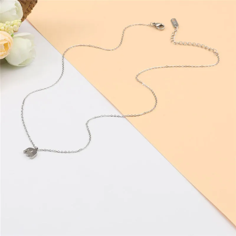 Collane con ciondolo Moda Collana in acciaio inossidabile Elefante Albero Simbolo dell'amore Pentagramma Stella Donne Gioielli per le feste Regalo_voghion.com