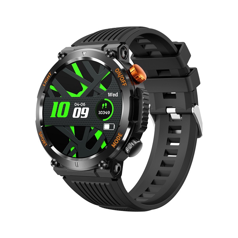 Smart HT17 Outdoor Heart Rate Blood Oxygen Monitoring Sports Round Bluetooth Call Three-Proof Watch_voghion.com