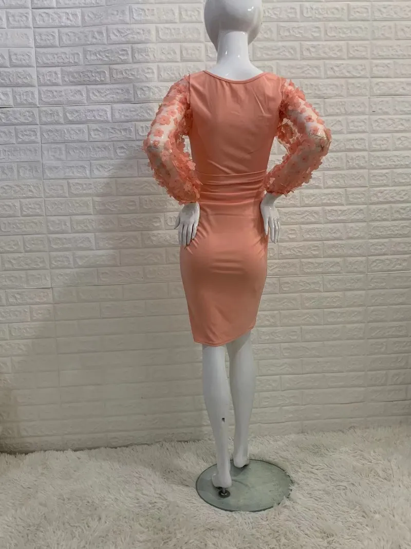 Women Flower Sleeved Photography Props Stretch Long Maternity Dresses for Pregnant Photo Shoot Clothing_voghion.com