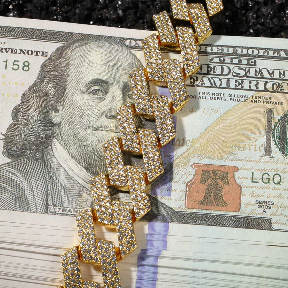 Bracelet cuban link iced out pour homme avec strass en strass_voghion.com