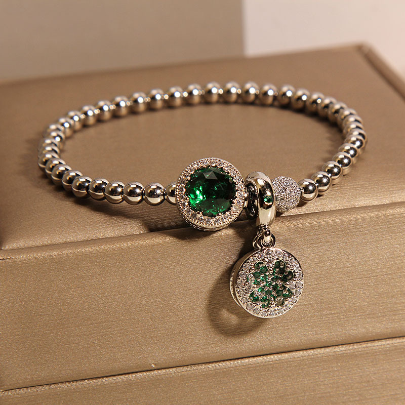 Elegantes Perlenarmband für Frauen, handgemachtes grünes Edelstein Charm Armband, Einzigartiges Schmuckgeschenk im Boho-Stil für Sie_voghion.com