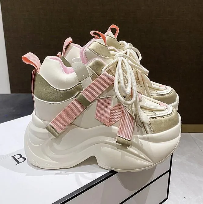 Casual schoenen voor dames, warme, dikke sneakers met 10 cm hak, herfst/winter, dikke zool, gevulkaniseerd, hoog platform, leer voor dames_voghion.com