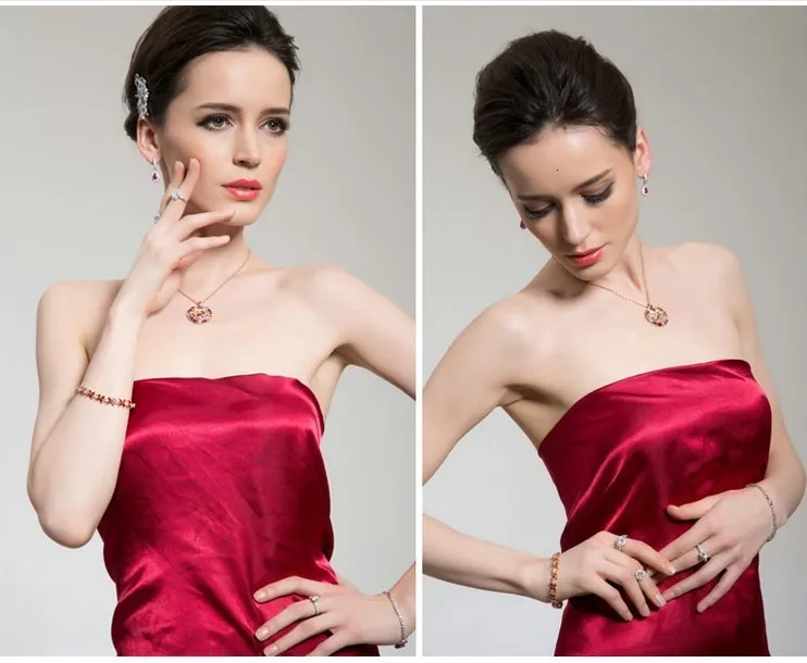 Nova moda quente multicolorido cristal redondo colar pingentes ouro rosa cz zircão joias para mulheres presentes_voghion.com