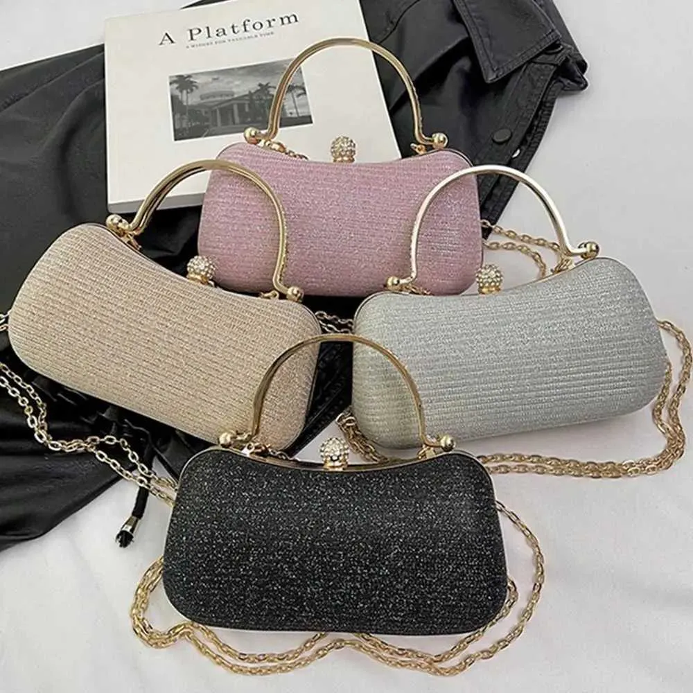 Sac à main de soirée Flash pour femme avec poignée supérieure en métal et bandoulière carrée, sac à chaîne Y241019_voghion.com