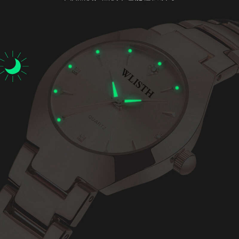 Quartz horloge voor koppels voor dames en heren met stalen band_voghion.com