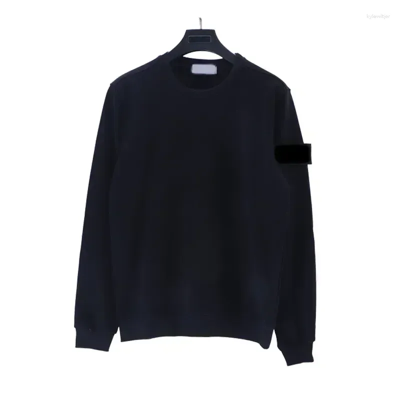 Heren Hoodies Effen Kleur Lange Mouw Trui Lente En Herfst Katoen Los Comfortabel Steen Mouw Label Heren Dames_voghion.com