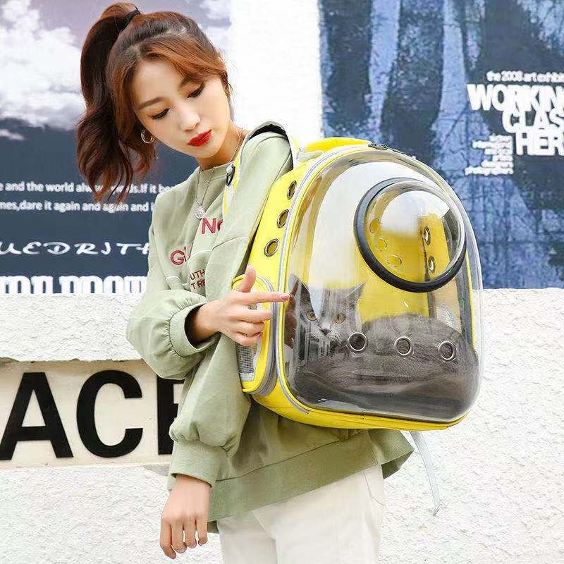 Katzentasche, Outdoor-Tasche, tragbarer Haustier-Rucksack, tragbare transparente Weltrauabinen-Haustiertasche für den_voghion.com
