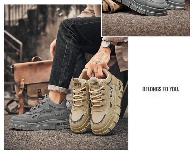 Herr Höstnyheter 2024 Byggarbetsplatsarbete Vandring Säkerhetsskor Herr Casual Sport Höga Arbetskläder Martin Stövlar_voghion.com