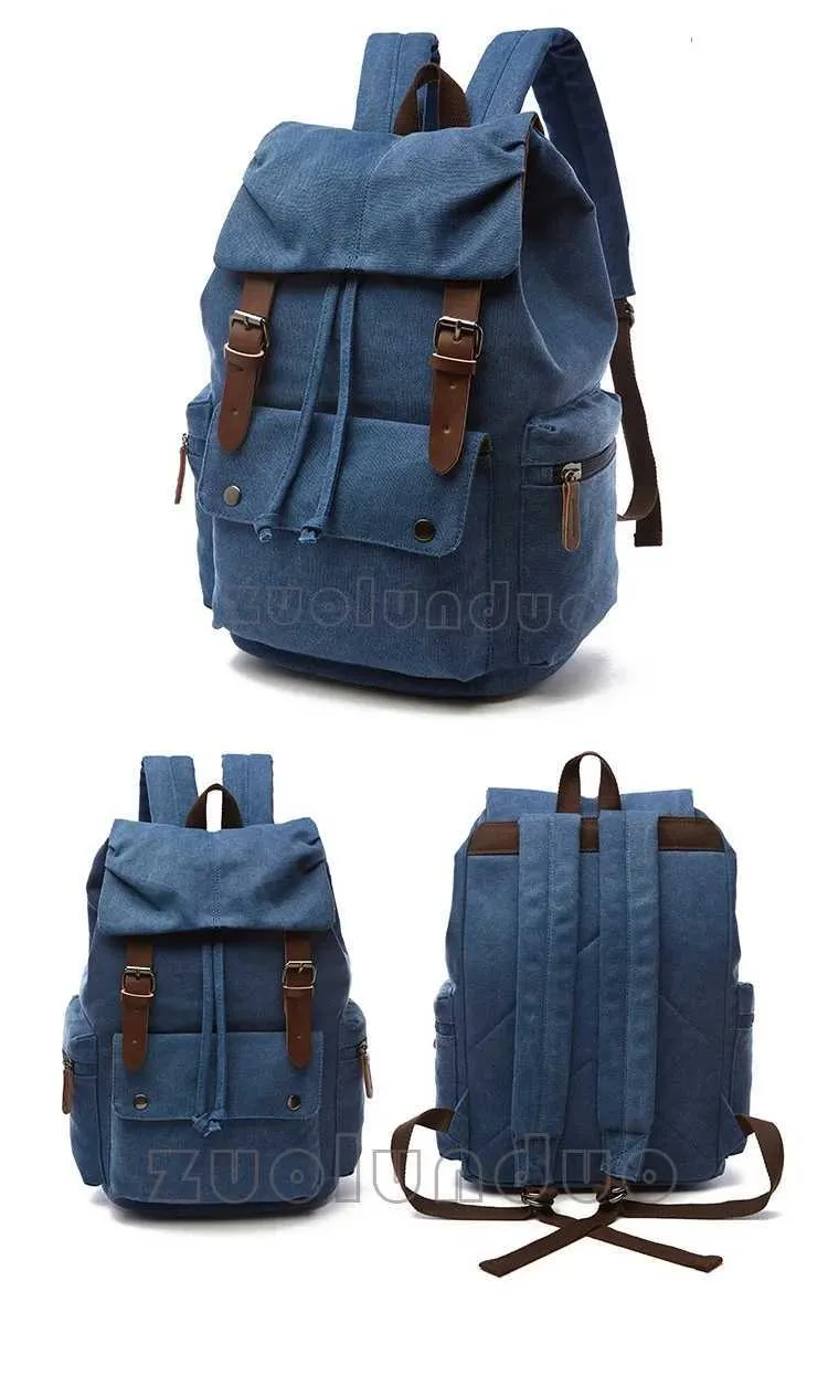 Sac à dos vintage en toile pour ordinateur portable pour hommes Mochila Feminina Mode Anti-vol Femmes Sacs à dos de voyage Sac à dos d'école C241031_voghion.com