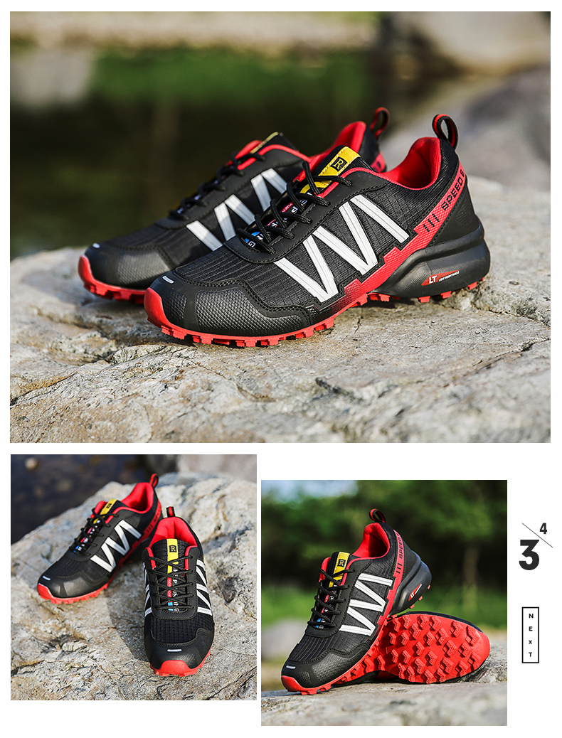 Men Hiking Sneakers Climbing Lace Up Trekking Outdoor Mountain Bike Flat Sport Cycling Shoes Breathable_voghion.com