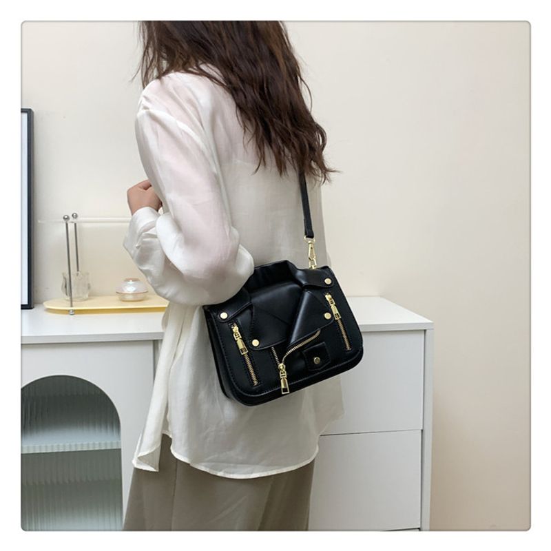 2024 Neue modische personalisierte Tasche für Damen Nischenmode-Design Jacke Reißverschluss Coole Umhängetasche mit_voghion.com