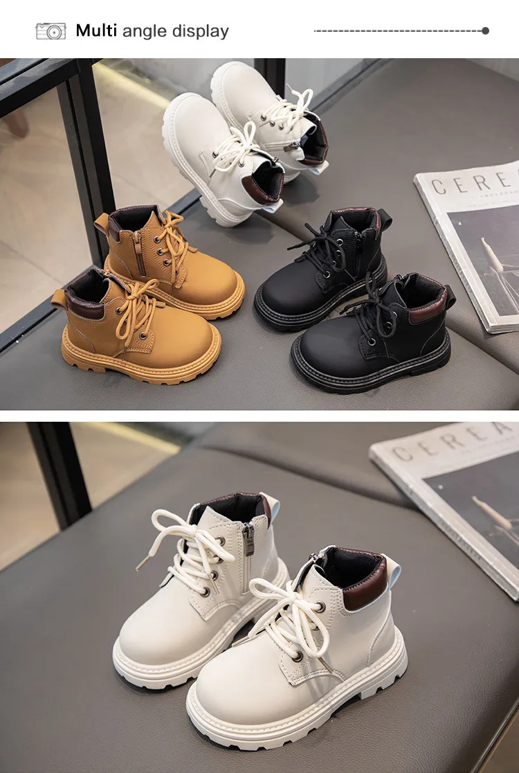Baby Short For Boys Autumn Winter Children Leather Happysteps Fashion Toddler Girls Boots Anti Slip Kids Snow Shoes_voghion.com