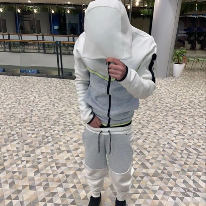 Heren hoodie mode casual sport rits jas broek set_voghion.com