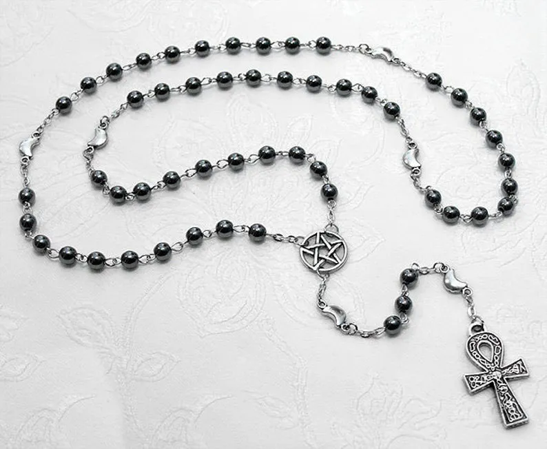 Kedjor Vampyr Fladdermus Rosenkrans - Ockult Vamp Gotisk Ankh Pärlor Gotisk Vampyr Halsband Kedjor Sidn22_voghion.com