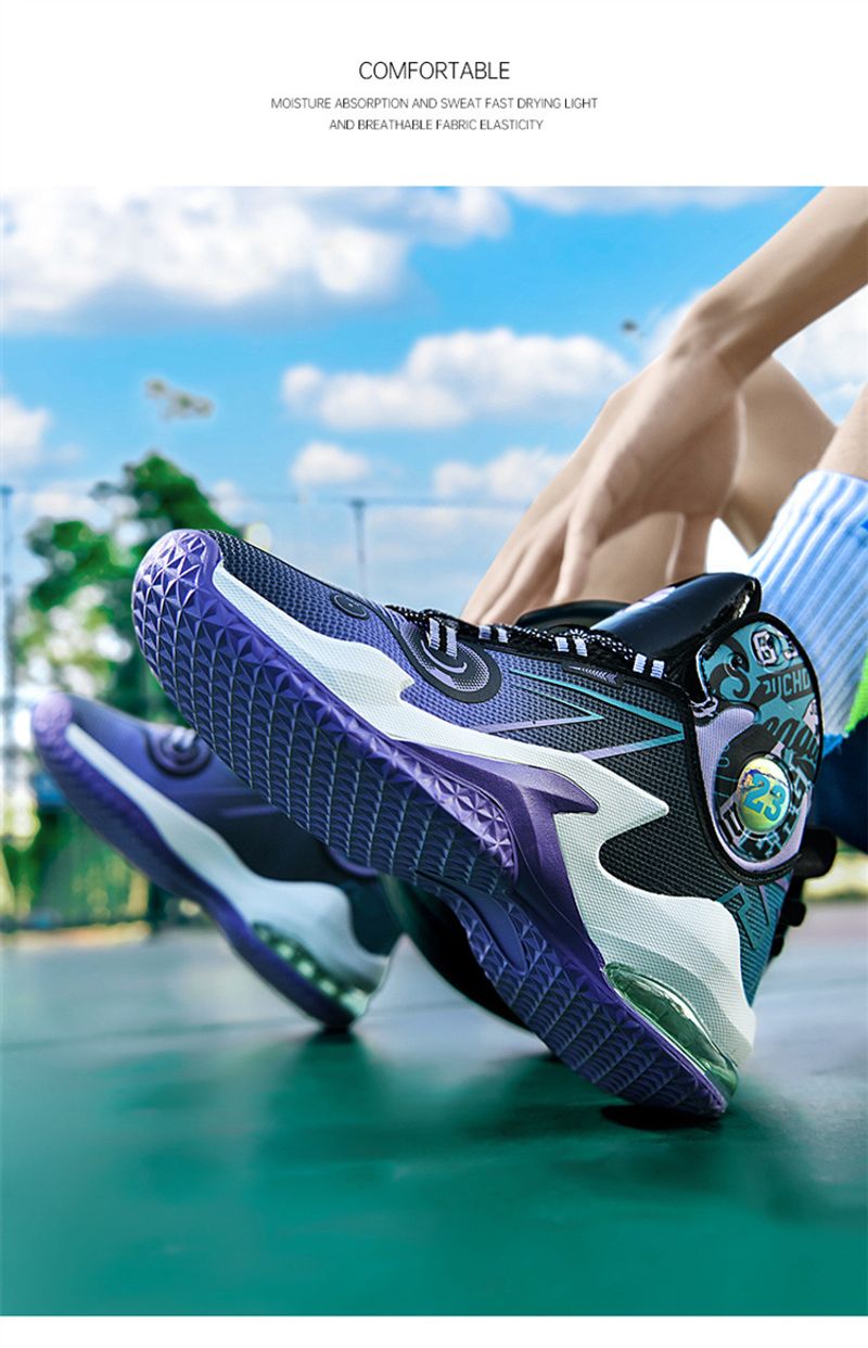 Air cushion high top basketball shoes men's mesh breathable professional training game sneakers trend_voghion.com