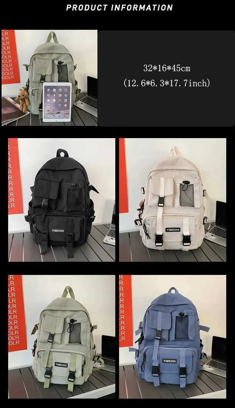 Sac à dos à poches multiples pour hommes, sac de styliste en toile avec boucle, sacs à dos d'ordinateur portable pour adolescents, sacs d'école pour étudiants_voghion.com