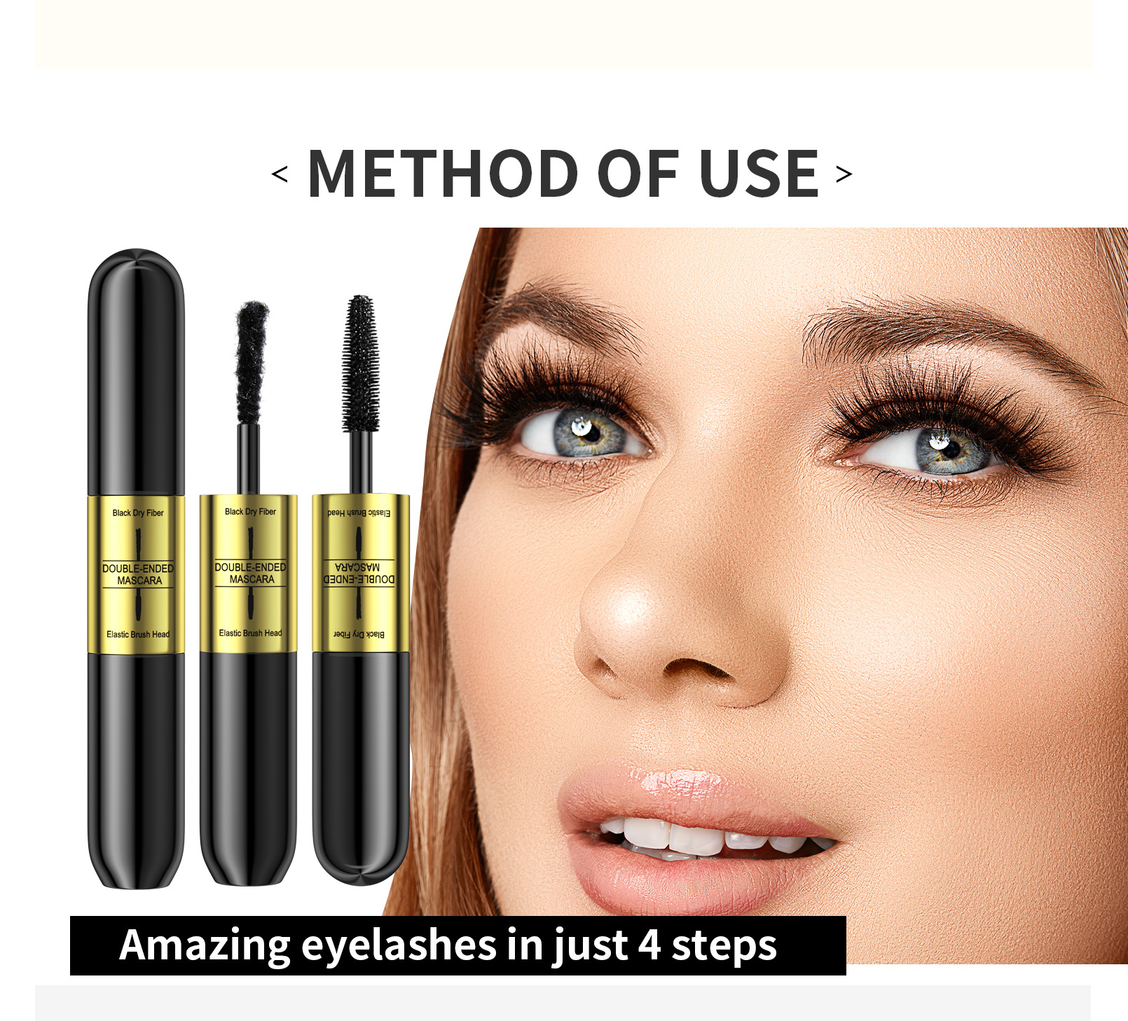 Hellokiss Doppelkopf 2 in 1 Fibergraft Eye Black wasserfest, dicht, ohne Make-up, gefärbt und gelockt_voghion.com