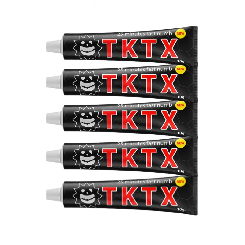 Crna 5PCS TKTX 75% Više utrnuća 25 minuta utrnuća krema za tetovaže polutrajna 10g čvrsta_voghion.com