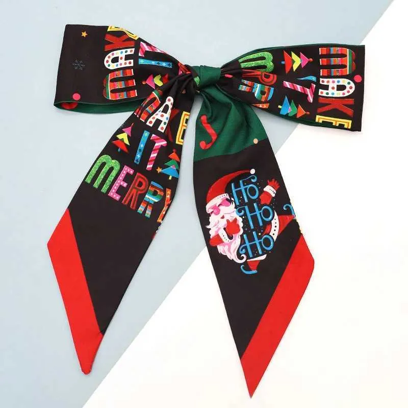 Coffret cadeau avec ruban et nœud pour foulard en soie de la série Noël Y241121_voghion.com