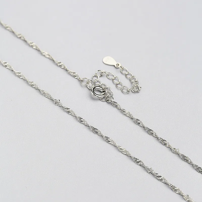 Chains Sterling Sier 1.3mm Water-wave Necklace Chain Fit For Pendant Charm Women_voghion.com