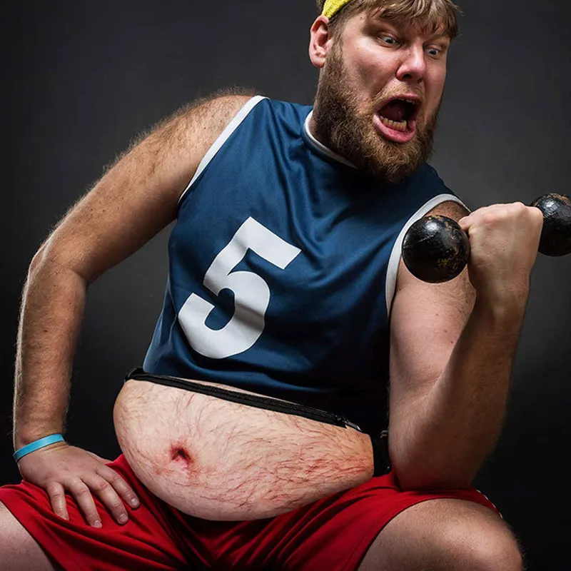 Αστεία Pop Dad Bod Money Belt Ανδρικές τσάντες Ταξιδίου Χρώμα σάρκας Creative Fanny Pack Beer Fat Belly Bum Pouch Τσάντα μέσης_voghion.com