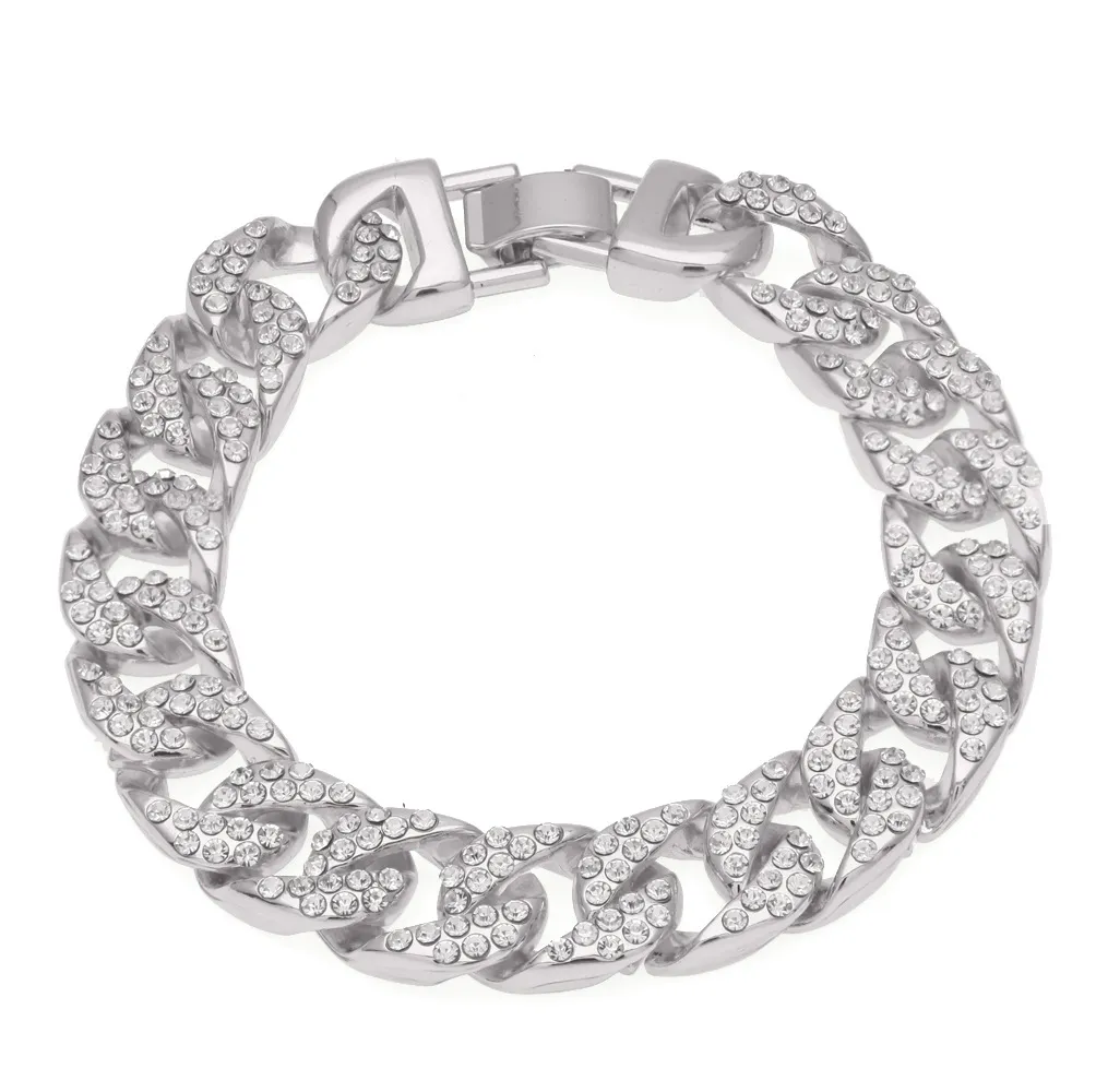 Personalised Gold Cuban Link Chain Bracelet Bling Iced Out Jewelry_voghion.com