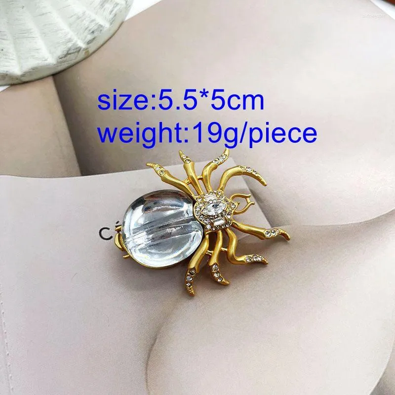 Broche de araña para mujer con estrás joya de insecto decorativa_voghion.com