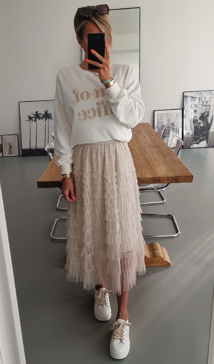 Women's new mesh skirt patchwork cake skirt_voghion.com