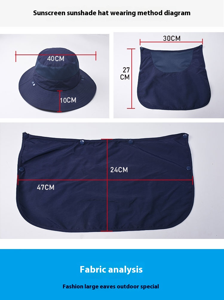 Fiskarhatt Solhatt Manlig Sommar Utomhus Snabbtorkande Solhatt Fiske Andningsbar Solhatt Kvinnlig Ansiktsmask Hatt_voghion.com