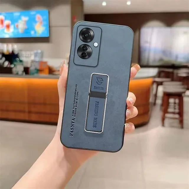 Sheep Bark Skin Delicate Leather Case For Oneplus 12 10T 9 9R 11 10R 10 Pro Bracket Cover_voghion.com