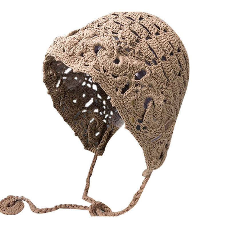Knitted Beanie Women's Woolen Hat Handmade Hollow Ethnic Style_voghion.com