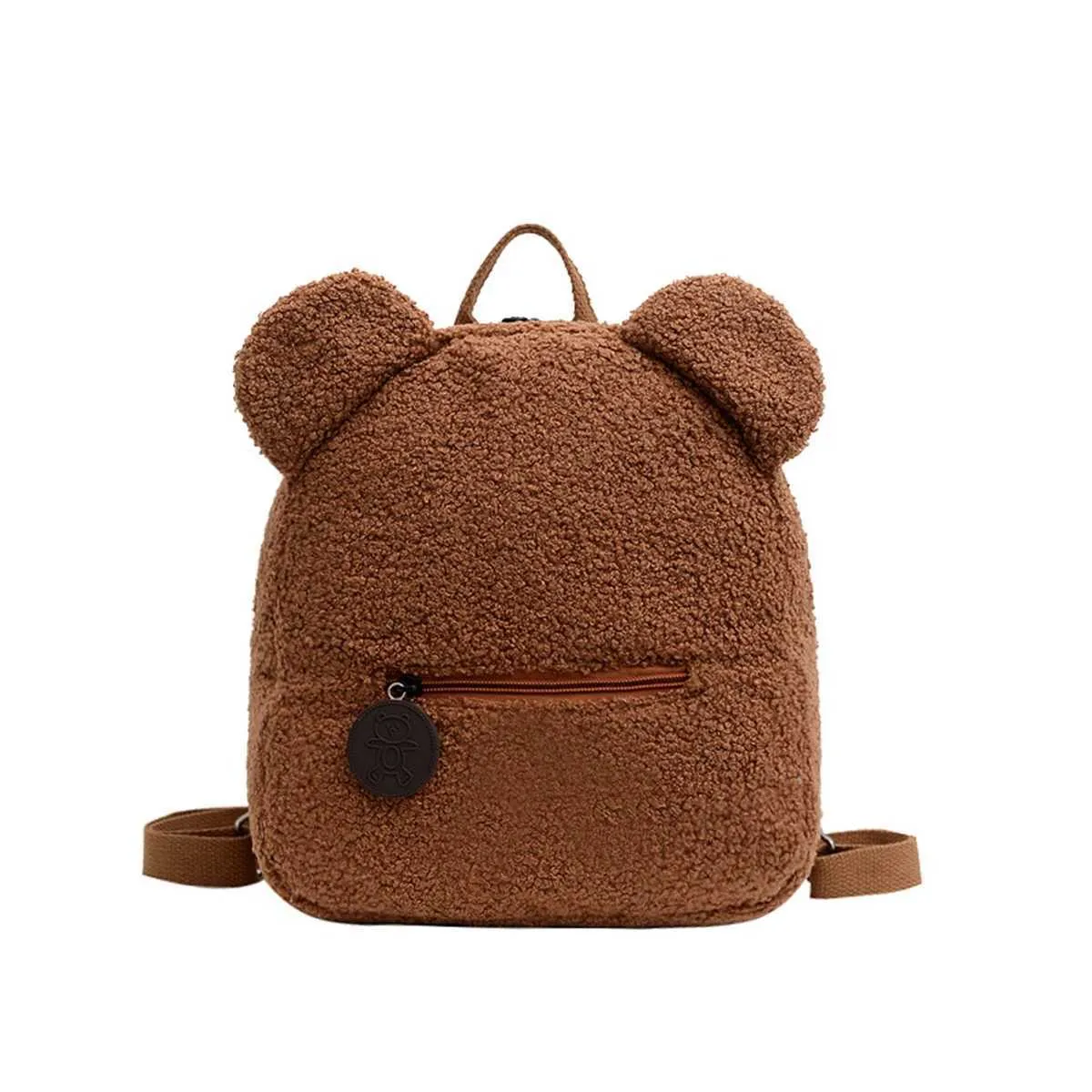 Plüsch Damentasche Herbst und Winter neue koreanische Version süßer kleiner Bär Ohr Rucksack Mädchen Eltern-Kind-Tasche-LJXC241217_voghion.com