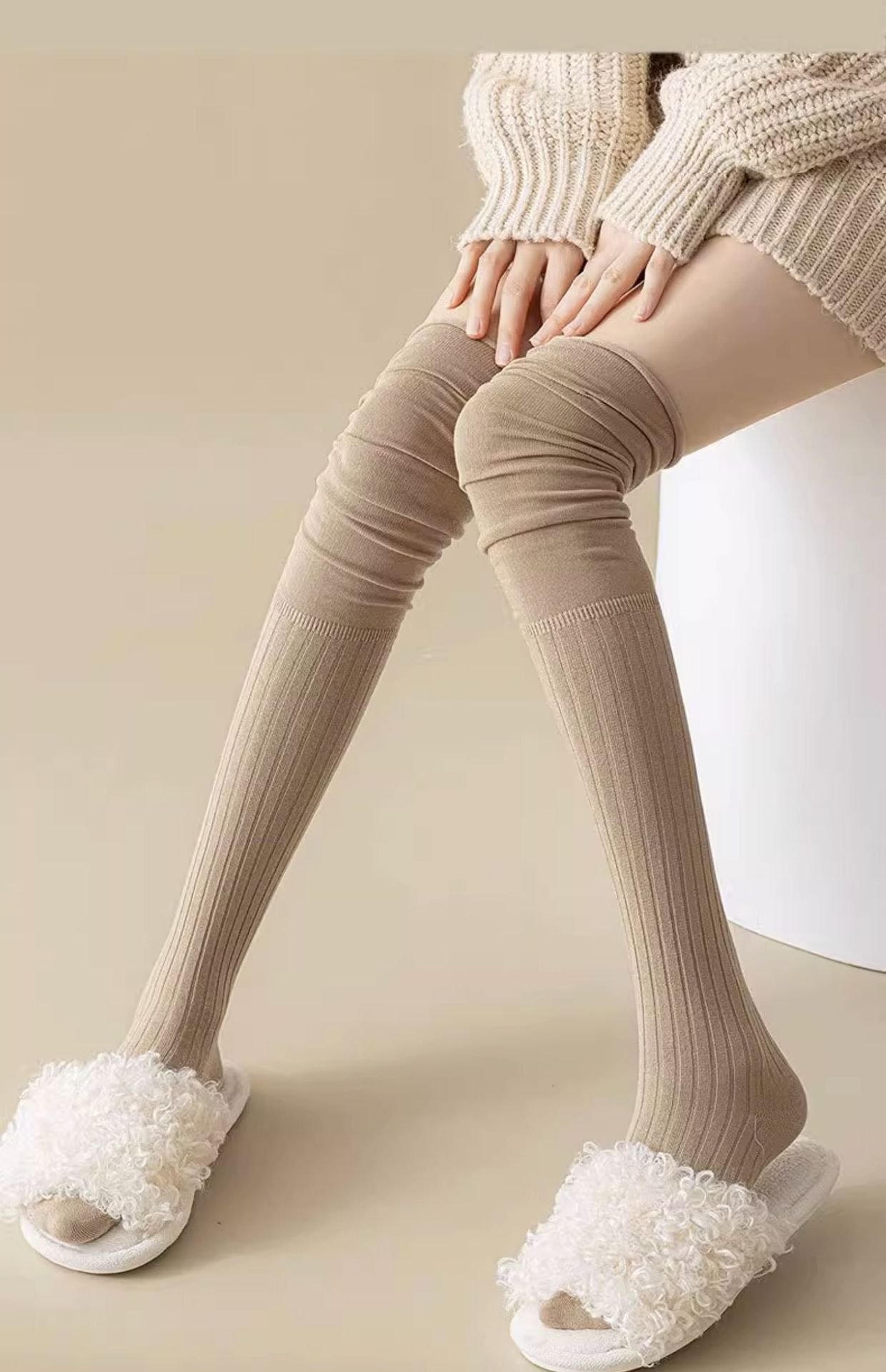 Over The Knee High Socks For Women Cotton Non-slip Long Boot_voghion.com
