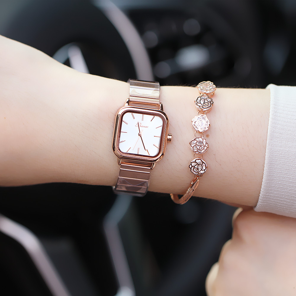 Nuovo orologio impermeabile al quarzo con cinturino quadrato piccolo da donna Accademia giapponese Versatile_voghion.com