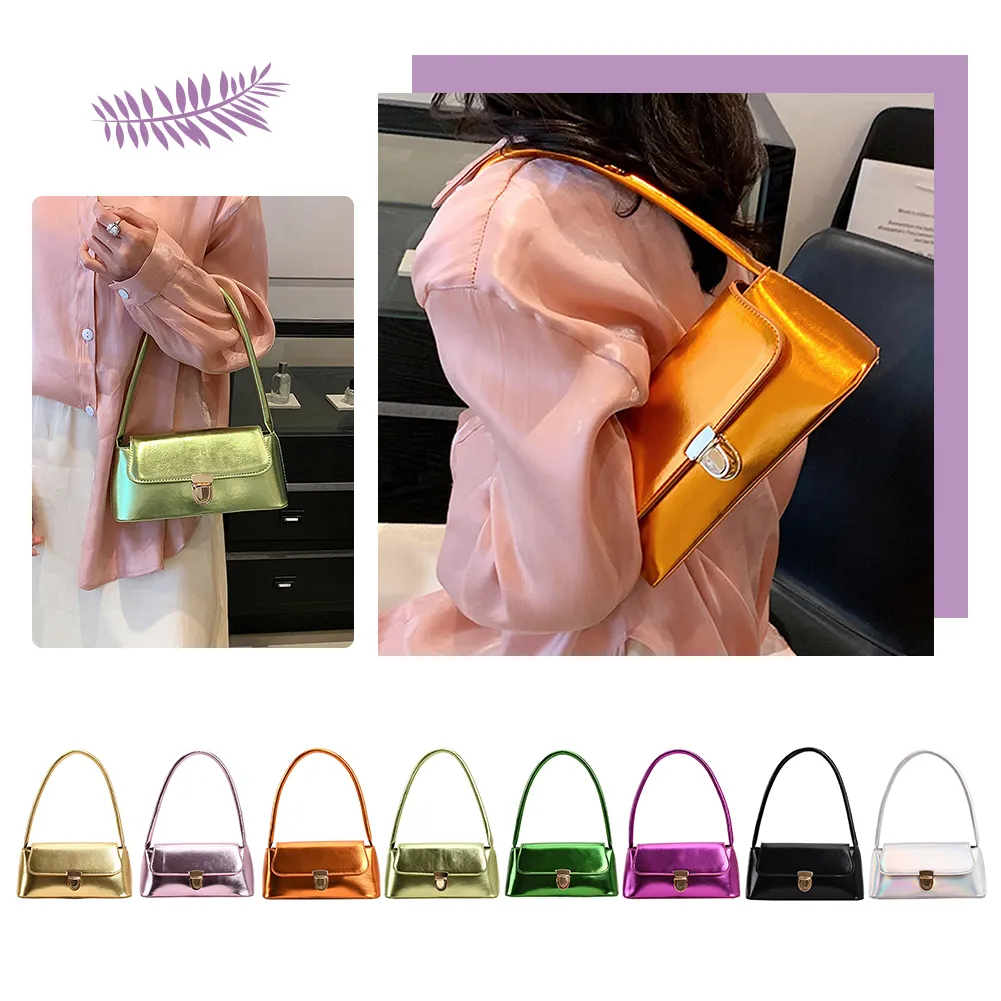 Handtassen voor dames, eenvoudige handtassen met handvat, Franse tote, elegante glanzende oksel, schoudertas van PU-leer voor dames_voghion.com