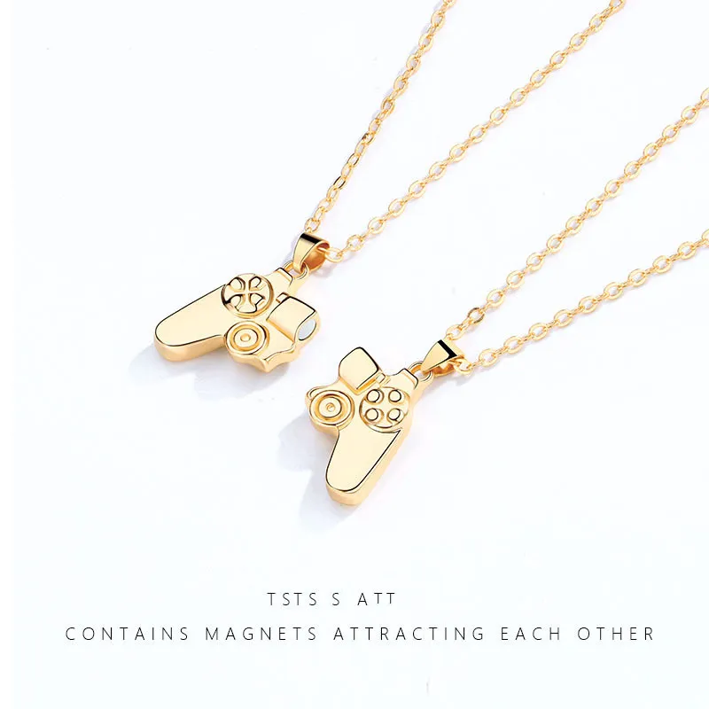 Catene Collana magnetica Console di gioco Coppia Un paio di pietra di magnetite Personalità Uomini e donne Regalo di San Valentino_voghion.com
