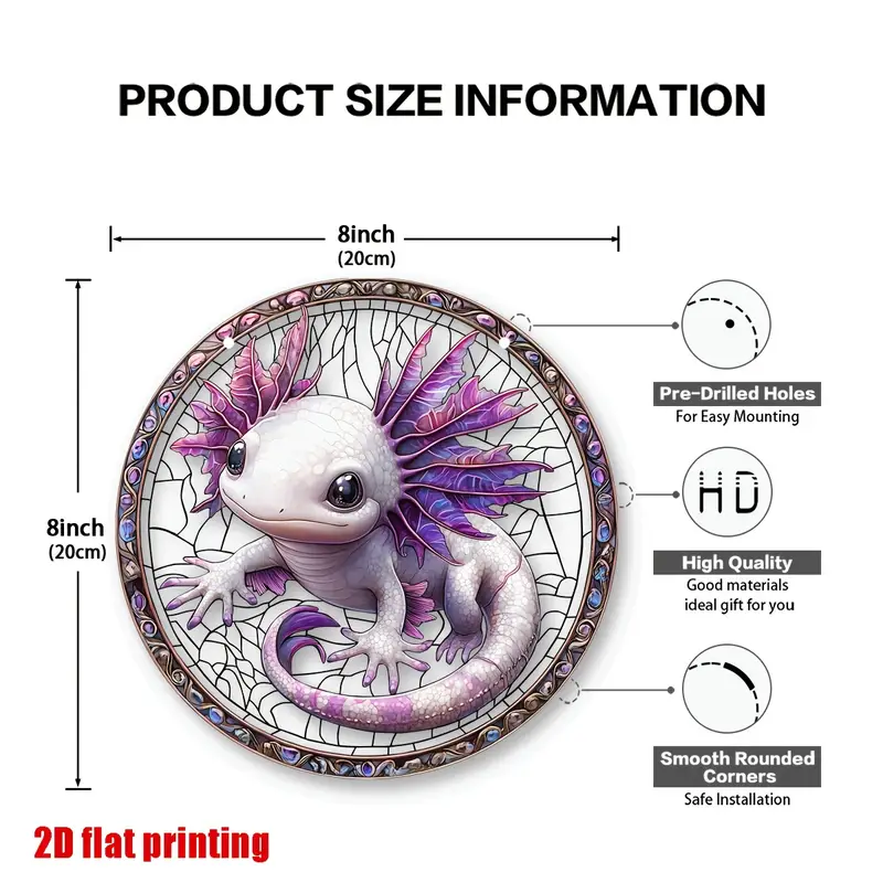 20 cm Axolotl solfångare - söt akrylfönsterkonst för djurälskare, fantasivarelsedekor för hem, sovrum och veranda - unik presentidé_voghion.com