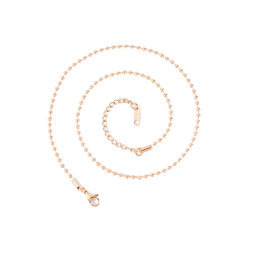 Catene 1 pz Acciaio inossidabile Sottile Perline a Sfera Collana a Catena Unisex 5 Colori 40 5cm/17.7inch Lunghezza 2mm_voghion.com
