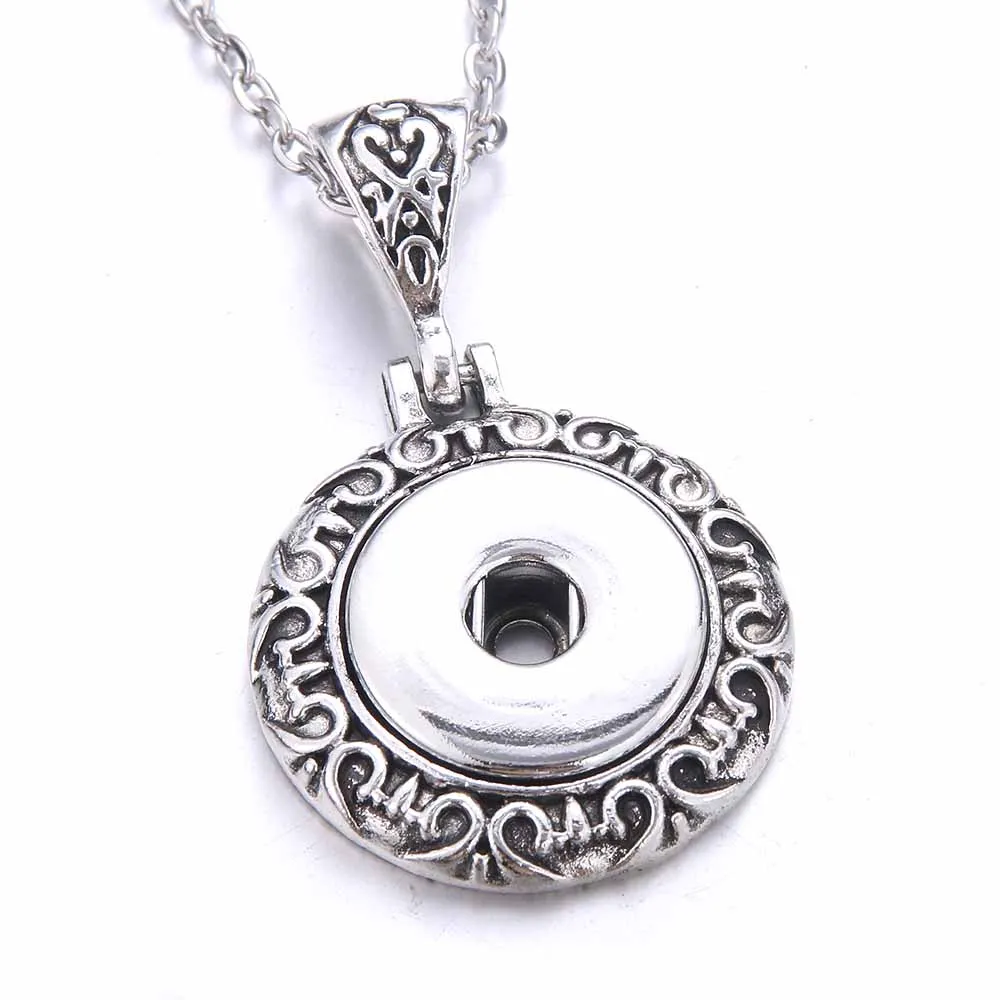 Collane con ciondolo Bottone a pressione Gioielli Vintage Alta qualità Metallo 18mm Collana per donne Ragazze Gioielli fai da teCiondolo Sidn22_voghion.com