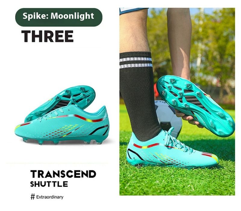 Fußballschuhe Herren und Damen mit langen gebrochn Spikes, professionelle Trainings-Sneakers, Sportschuhe für_voghion.com