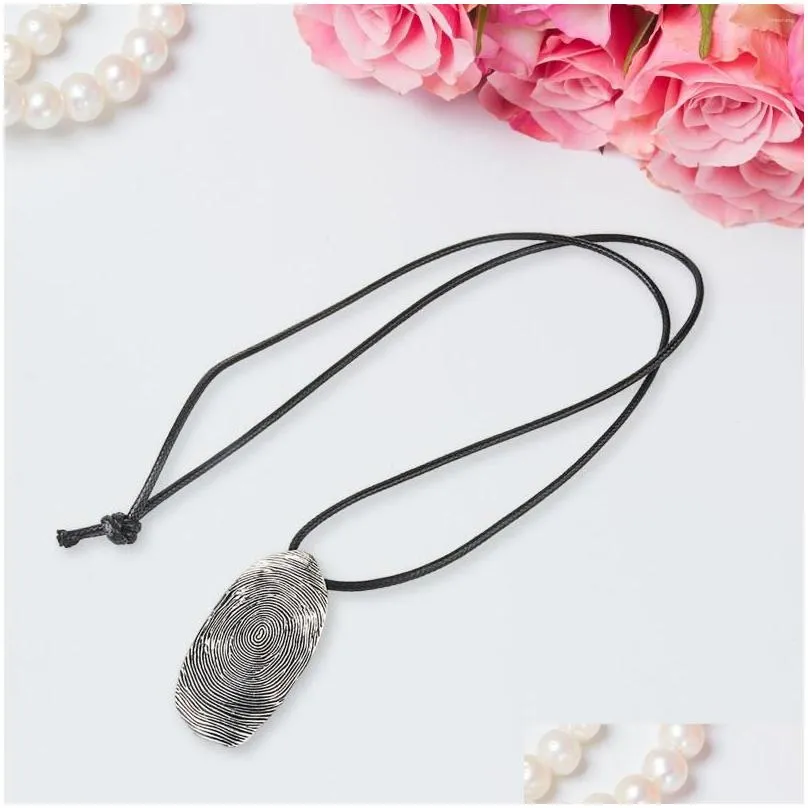 Pendant Necklaces Fingerprint Necklace Jewelry Western Cowboy Rope Chain Fashion Handicrafts Creative For Party Daily_voghion.com