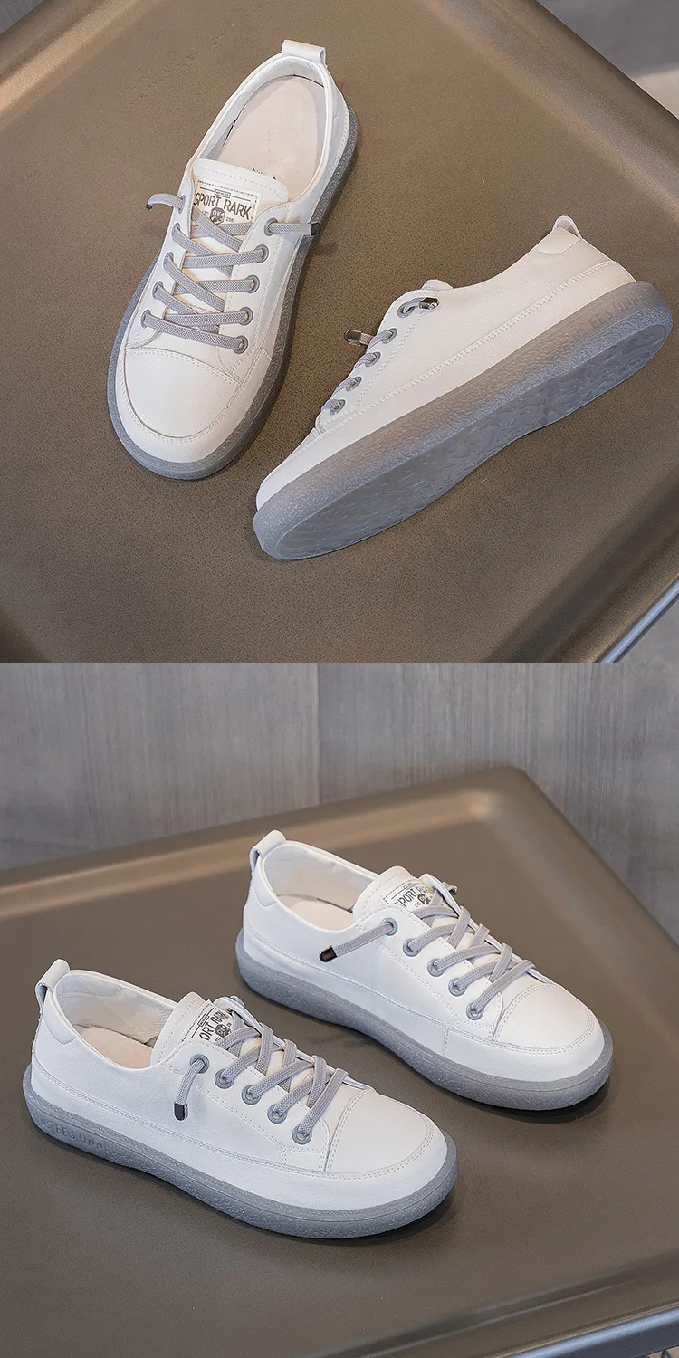 Comfortable Women's Leather Board Shoes Lightweight Flat Design_voghion.com