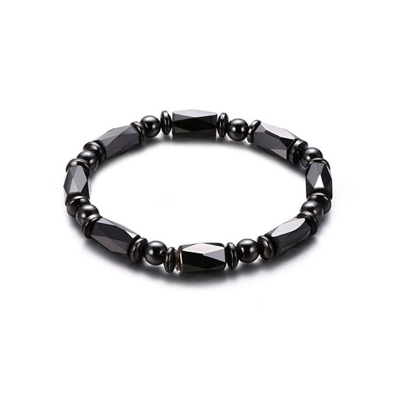 gallstone Magnetic Magnet Simple Beaded Elastic Bracelet Black Beads Magnetic Therapy Hand Jewelry_voghion.com
