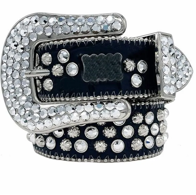 BB Simon Bb Belt Strap Men Women Rhinestones Designer Belt Western Bling Crystal Dia Studded Belts_voghion.com
