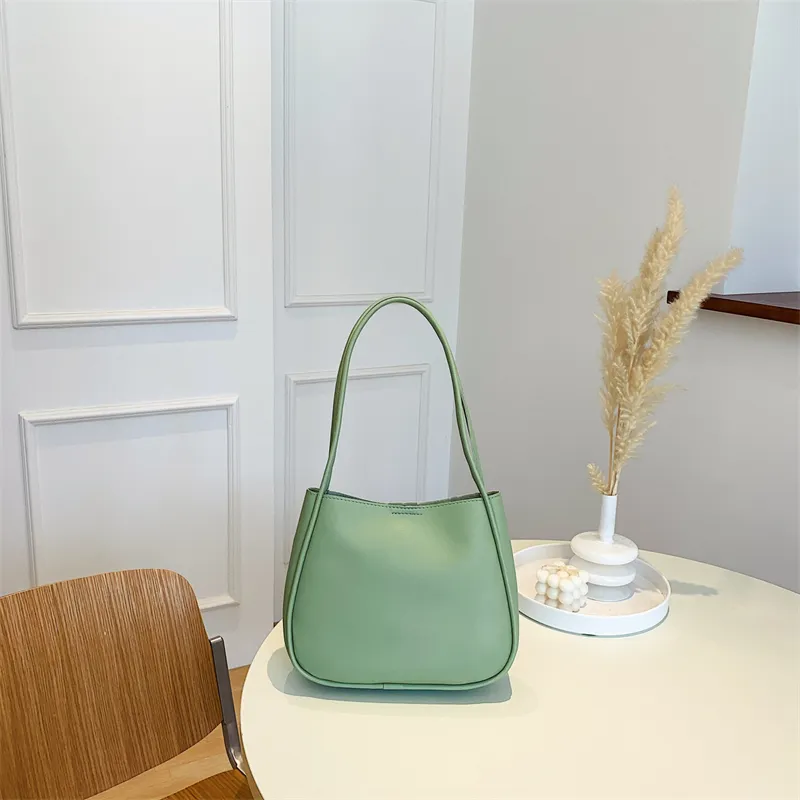 Summer PU Leather Women Underarm Totes Pure Color Casual Small Top-Handle Bags Handbags Purse Ladies Shoulder Bag_voghion.com
