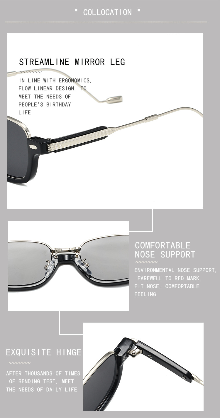 Occhiali anti luce blu - Occhiali da sole retrò con montatura piccola color oro per lo street style (montatura in plastica ibrida, modello 86335)_voghion.com